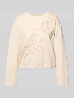 Bluza z przeszyciami i cekinami milano italy Złamany biały