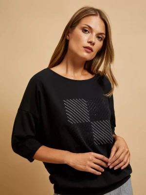 Bluza z rękawami 3/4 czarna Moodo