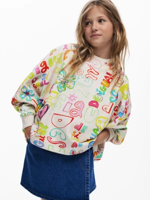 Bluza z rękawem z nadrukiem tekstowym Desigual