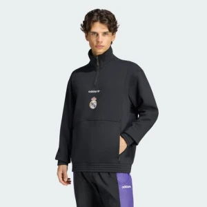 Bluza z suwakiem do połowy długości Real Madryt EQT Adidas czarny