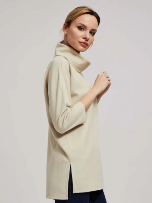Bluza z szerokim golfem piaskowa Moodo