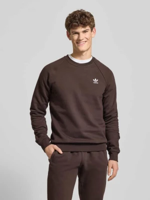 Bluza z wyhaftowanym logo adidas Originals Ciemnobrązowy