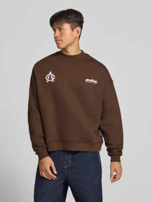 Bluza z wyhaftowanym logo Another Cotton Lab Średniobrązowy