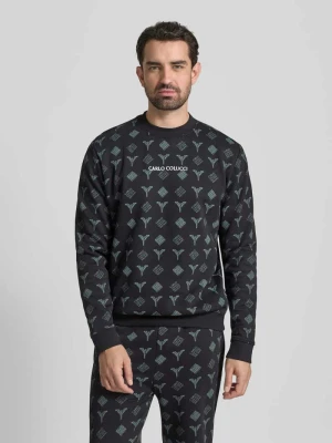 Bluza z wyhaftowanym logo carlo colucci