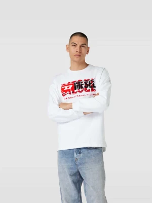 Bluza z wyhaftowanym logo Diesel Biały