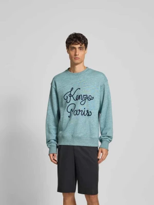 Bluza z wyhaftowanym logo Kenzo Turkusowy