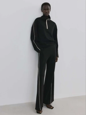 Bluza z wysokim kołnierzem na zamek czarny - Kobieta - - MANGO