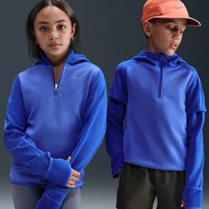 Bluza z zamkiem 1/4 dla dużych dzieci Nike Therma-FIT - Niebieski