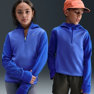 Bluza z zamkiem 1/4 dla dużych dzieci Nike Therma-FIT - Niebieski
