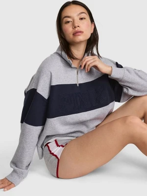PINK Bluza z krótkim zamkiem Victoria's Secret Szary