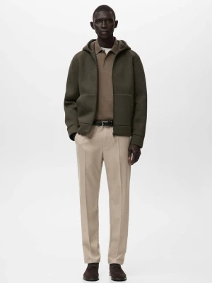 Zdjęcie produktu Bluza z zamkiem i efektem neoprenu khaki - Mężczyzna - - MANGO MAN