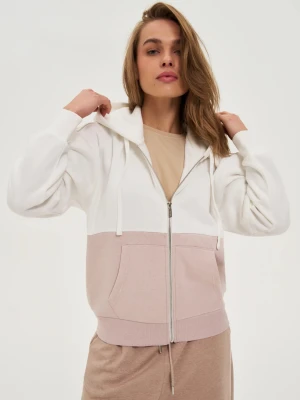Bluza zapinana na zamek beżowa Moodo