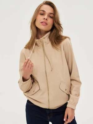 Bluza zapinana na zamek beżowa Moodo