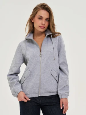 Bluza zapinana na zamek szara Moodo