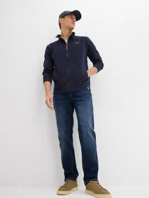 Bluza ze stójką i detalami z imitacji skóry bonprix