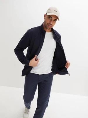 Bluza ze stójką i detalami z imitacji skóry BonPrix niebieski