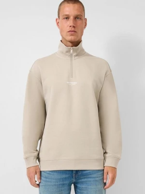 Bluza ze stójką i nadrukiem QS beżowy