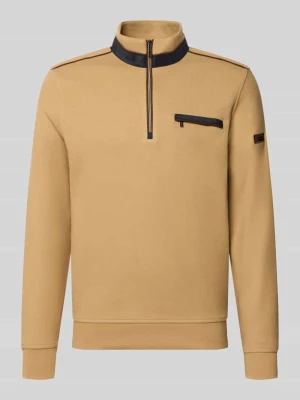 Bluza ze stójką i zamkiem błyskawicznym Bugatti Camel