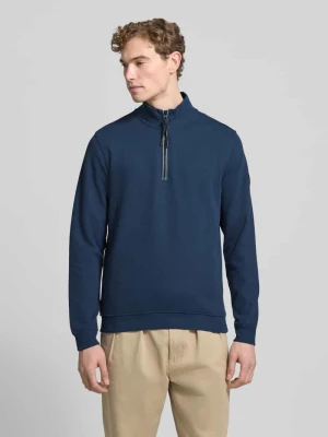 Bluza z kołnierzem o kroju regular fit ze stójką i zamkiem błyskawicznym Lerros