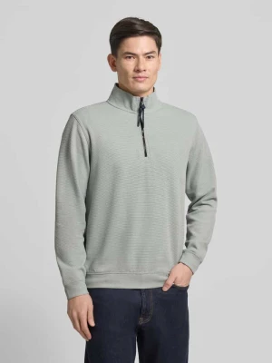 Bluza z kołnierzem o kroju regular fit ze stójką i zamkiem błyskawicznym Lerros