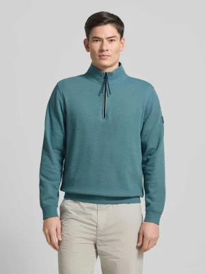 Bluza z kołnierzem o kroju regular fit ze stójką i zamkiem błyskawicznym Lerros