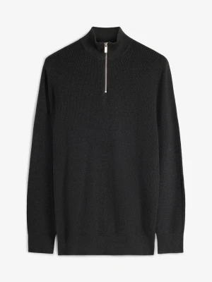 Bluza ze stójką z czystej bawełny BonPrix szary