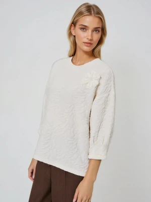 Bluza ze strukturalnego materiału biała Moodo