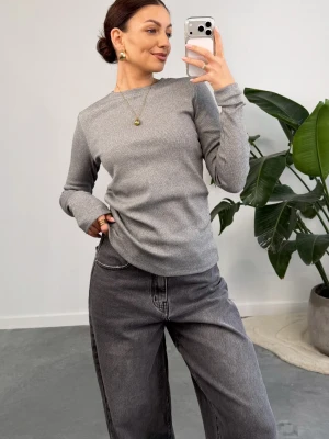 Bluzka Basic Prążkowana Ciemny Melanż ClothStore