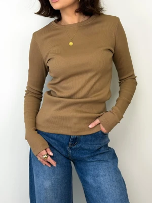 Bluzka Basic Prążkowana Mocca ClothStore