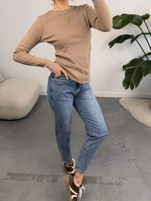 Bluzka Basic Prążkowana Taupe ClothStore