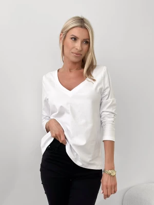 Bluzka Basic V-line White ClothStore