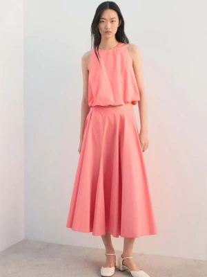 Bluzka bawełniana o rozszerzanym kroju koralowy - Kobieta - - MANGO