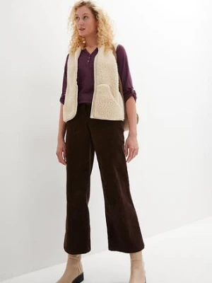 Bluzka bawełniana z dekoltem henley z plisą guzikową bonprix