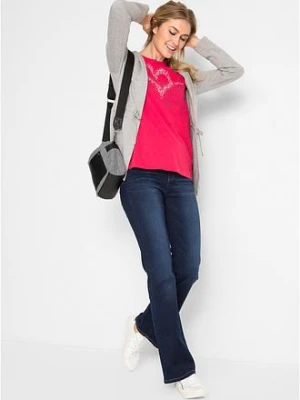 Bluzka bawełniana z nadrukiem serca z bawełny organicznej bonprix