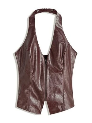 Bluzka Bershka ciemnoczerwony