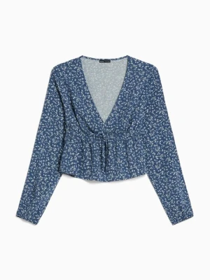 Bluzka Bershka błękit królewski