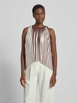Bluzka bez rękawów o kroju loose fit w plisowanym wyglądzie model 'ETARBA' Boss