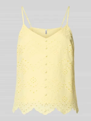 Bluzka bez rękawów o kroju regular fit z czystej bawełny model 'VILDE' Pieces