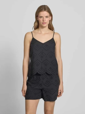 Bluzka bez rękawów o kroju regular fit z czystej bawełny model 'VILDE' Pieces