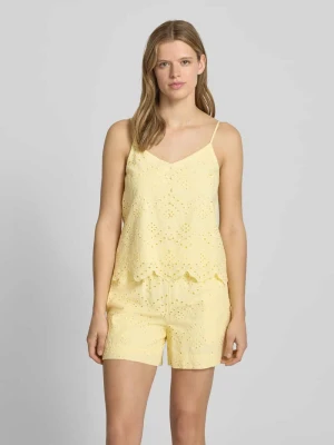 Bluzka bez rękawów o kroju regular fit z czystej bawełny model 'VILDE' Pieces