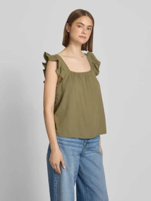 Bluzka bez rękawów o kroju regular fit z mieszanki bawełny i lnu model 'PIA' Pieces