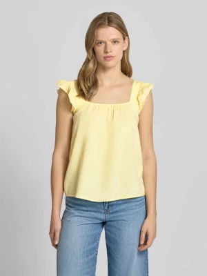 Bluzka bez rękawów o kroju regular fit z mieszanki bawełny i lnu model 'PIA' Pieces