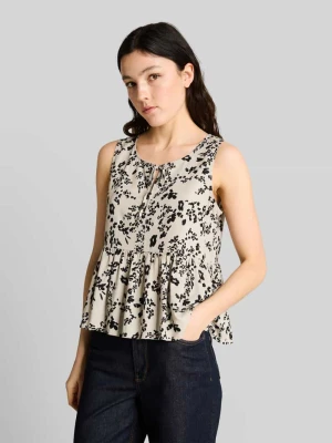 Bluzka bez rękawów o kroju regular fit z mieszanki wiskozy i lnu Tom Tailor Denim