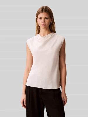 Bluzka bez rękawów o kroju regular fit z wiskozy Calvin Klein Womenswear