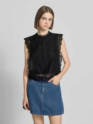 Bluzka bez rękawów o kroju slim fit z domieszką bawełny, wiskozy i lyocellu model 'KARO' Only