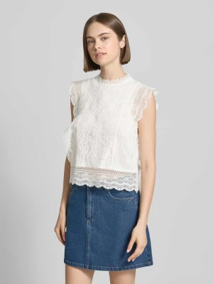 Bluzka bez rękawów o kroju slim fit z domieszką bawełny, wiskozy i lyocellu model 'KARO' Only Biały
