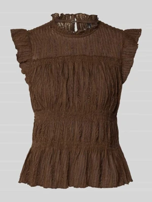 Bluzka bez rękawów w kroju slim fit z marszczonym kołnierzem model 'SHAILA' Only