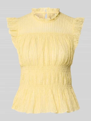 Bluzka bez rękawów w kroju slim fit z marszczonym kołnierzem model 'SHAILA' Only