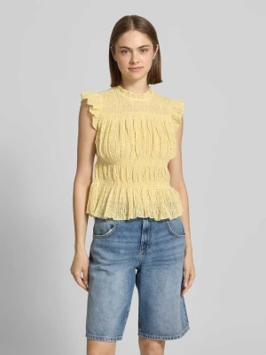 Bluzka bez rękawów w kroju slim fit z marszczonym kołnierzem model 'SHAILA' Only