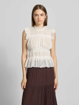Bluzka bez rękawów w kroju slim fit z marszczonym kołnierzem model 'SHAILA' Only